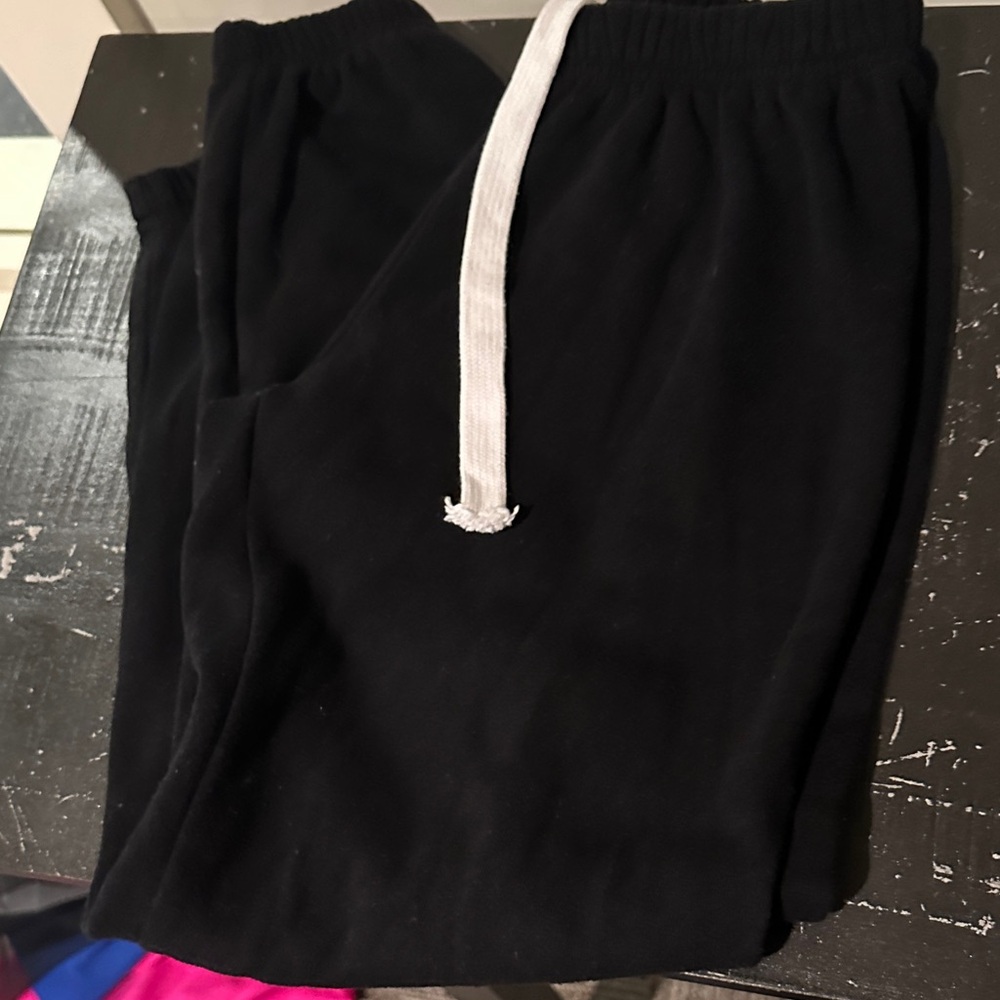 Katie J NYC Girls Black Joggers with White Drawstring